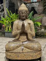 Namaste Mudra Boeddha Tuinbeeld van Lavasteen 100cm