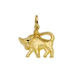 Gouden sterrenbeeld hanger Stier - 14 karaat goud, Nieuw, Ophalen of Verzenden, Kruis of Symbool, Goud