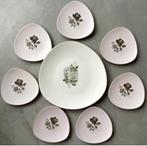 Flora Gouda Holland gebakset vintage rozen zachtroze, Antiek en Kunst, Antiek | Servies compleet, Ophalen of Verzenden