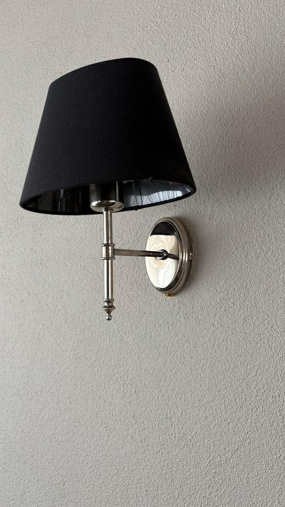 Wandlampen set (3) chroom/zwart, dimbaar, E27, Huis en Inrichting, Lampen | Wandlampen, Nieuw, Metaal, Ophalen of Verzenden