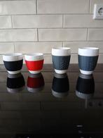 Bodum Pavina porseleinen kopjes met kunststof grip (4), Ophalen of Verzenden, Zo goed als nieuw, Overige stijlen, Kop(pen) en/of Schotel(s)