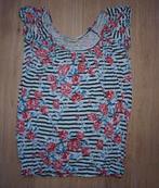 Wit Zwart Gestreept T-Shirt met Rozenprint Clockhouse (M), Maat 38/40 (M), Wit, Ophalen of Verzenden, Korte mouw