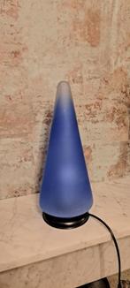 Charmante Vintage tipi-stijl tafellamp van Habitat blauw 70', Ophalen of Verzenden, Zo goed als nieuw, Glas, Vintage, Design, Glas, Retro, HB, Habitat, Tipi