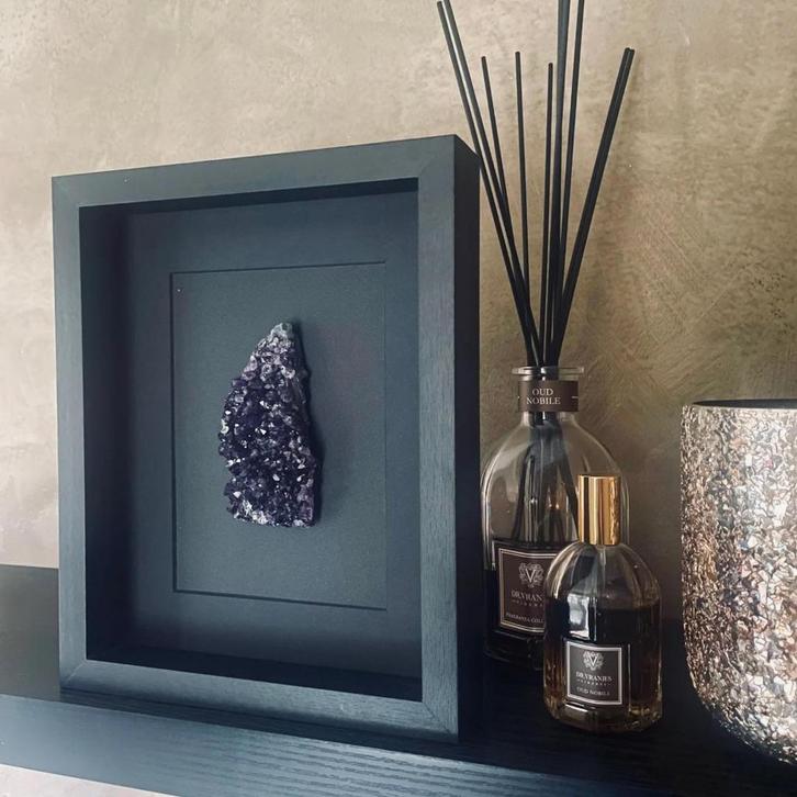 Fotolijst met Amethist steen - Amethist in lijst, Huis en Inrichting, Woonaccessoires | Lijsten, Nieuw, Minder dan 50 cm, Minder dan 50 cm