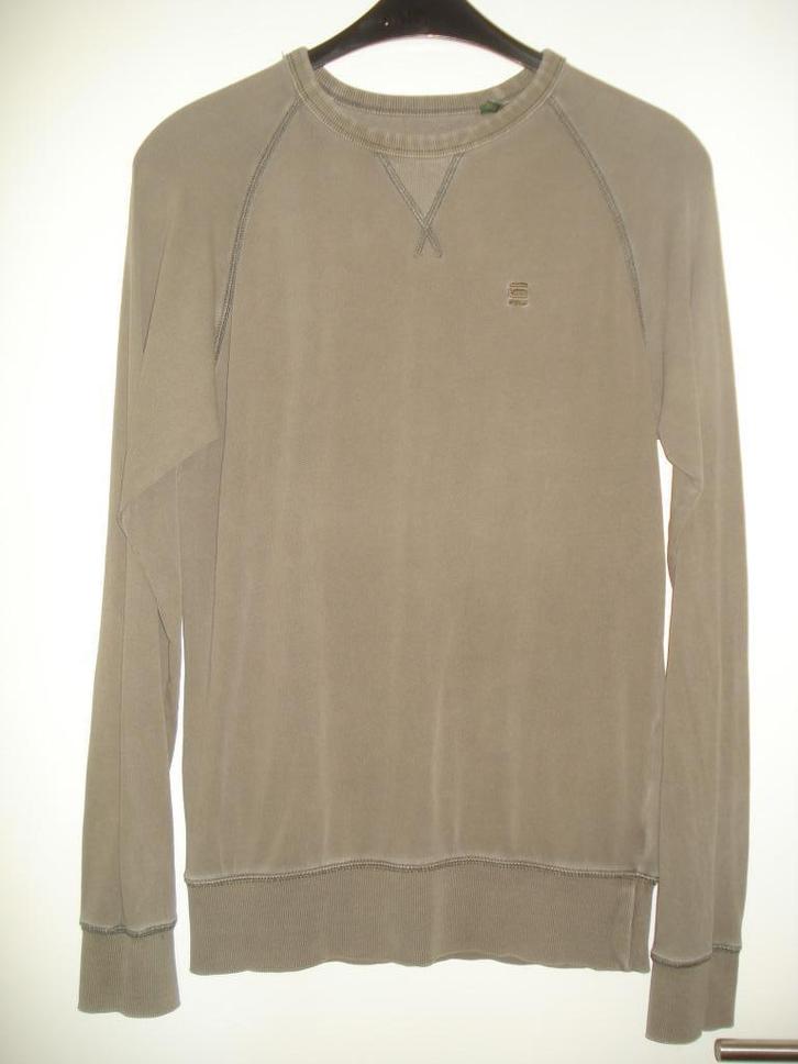 ZGAN - G-Star Raw heren trui - sweater - groen - mt XS, Kleding | Heren, Truien en Vesten, Zo goed als nieuw, Maat 46 (S) of kleiner