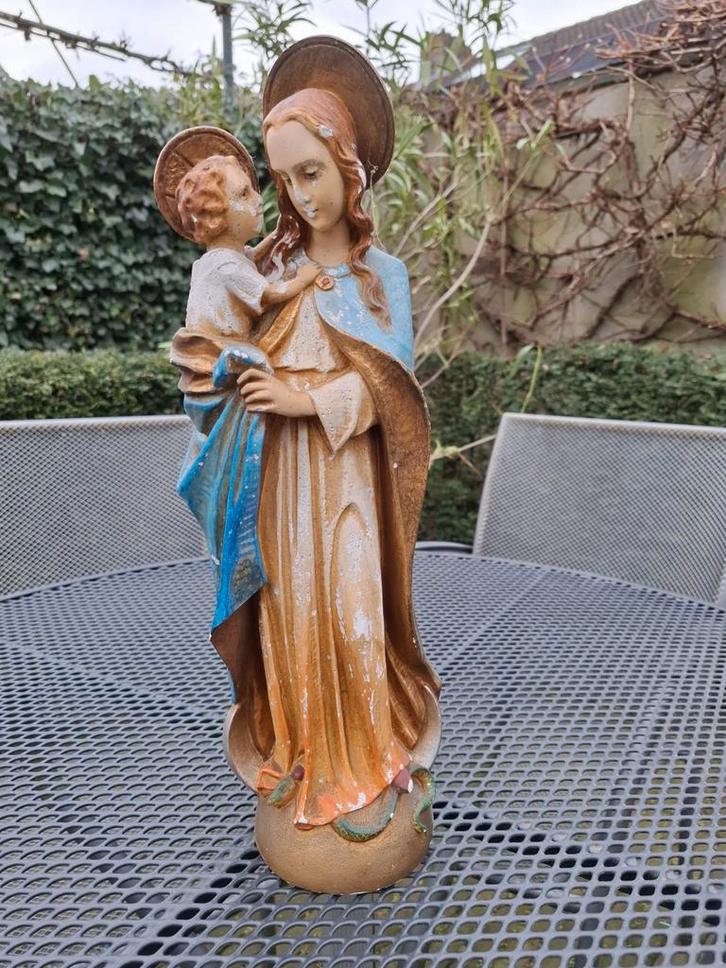 Vintage Mariabeeld met Jezuskind, jaren '50, Antiek en Kunst, Antiek | Religie, Ophalen