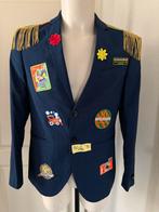 (13) Kruikenstad Colbert/jas blauw maat 50/M emblemen unisex, Kleding | Dames, Carnavalskleding en Feestkleding, Ophalen of Verzenden