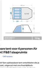 Mooie als nieuwe tent  airseconds family 4.1 XL tent, Ophalen of Verzenden, Nieuw, Tot en met 4
