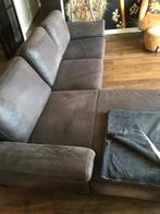 Grote leren nubuck loungebank 2.70 breed lounge 1.60 lang, Ophalen, Gebruikt