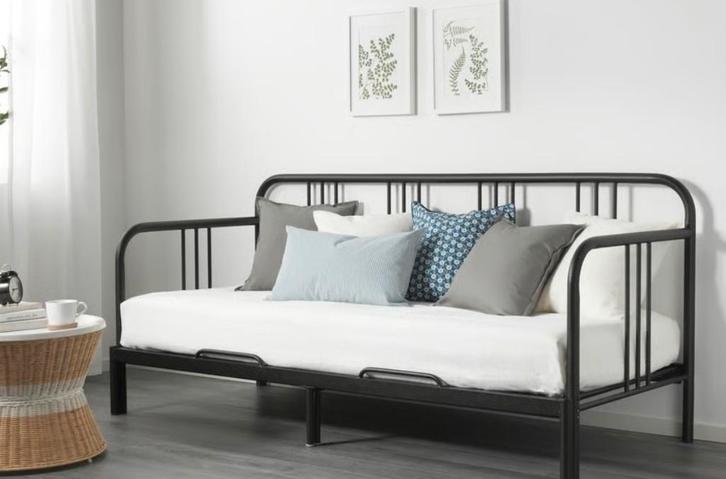 Ikea Fyresdal Slaapbankframe 200x180, Huis en Inrichting, Slaapkamer | Bedden, Gebruikt, Tweepersoons, 180 cm, 200 cm, Metaal