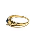 18k gouden ring met een saffier en diamanten, -, 19 tot 20, -, Ophalen of Verzenden