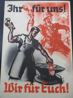 WO2 postkaart - Ihr für uns!, wir für euch! - 1940, Verzenden, Landmacht, Duitsland, Foto of Poster