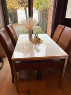 Ikea Torsby Tafel met leren stoelen, Huis en Inrichting, Complete eetkamers, Ophalen of Verzenden, Zo goed als nieuw, 4 tot 6 stoelen