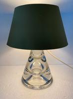 Tafellamp met massief kristallen voet , jaren 80, Minder dan 50 cm, Glas, Gebruikt, Ophalen of Verzenden