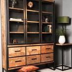 Industriele vitrinekast met laden L150, Huis en Inrichting, Ophalen, Landelijk modern, 200 cm of meer, Nieuw