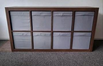 IKEA Kallax kast met 8 vakken en opbergbakken beschikbaar voor biedingen