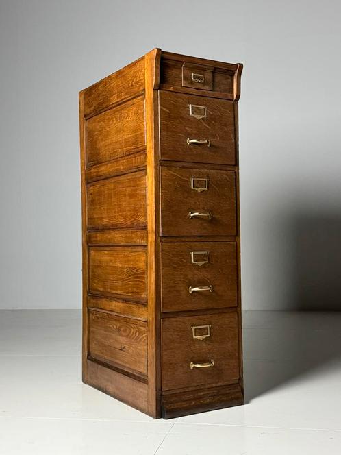 Archiefkast ladekast eiken ca. 1900-1920, Huis en Inrichting, Kasten | Ladekasten, Gebruikt, Minder dan 100 cm, 25 tot 50 cm, Eikenhout
