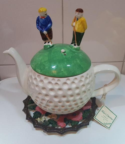 Vintage theepot "Golf" Tony Carters Ceramics, Verzamelen, Porselein, Kristal en Bestek, Zo goed als nieuw, Overige materialen