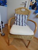 Fauteuil stoel van rotan of riet incl. kussens, Huis en Inrichting, Ophalen, Gebruikt, Minder dan 75 cm, Riet of Rotan