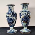 Vazen (2) "Blauwe Hortensia / Hortensia / Franz Anton mehlem, Antiek en Kunst, Verzenden