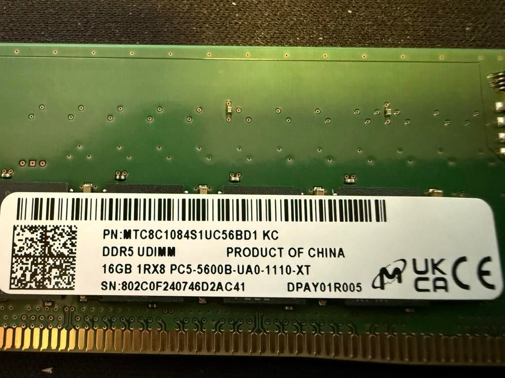 ≥ -= Micron 2 x 16GB DDR5 UDIMM 5600B =- — RAM geheugen — Marktplaats