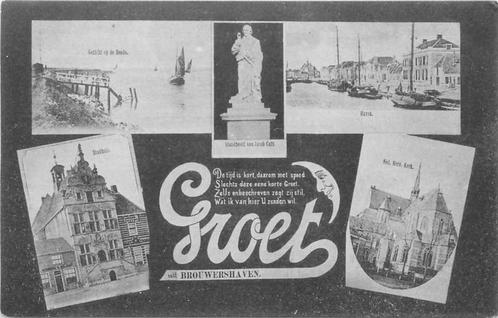 (380-848-025) Brouwershaven Groet uit, Verzamelen, Ansichtkaarten | Nederland, Zeeland, Verzenden