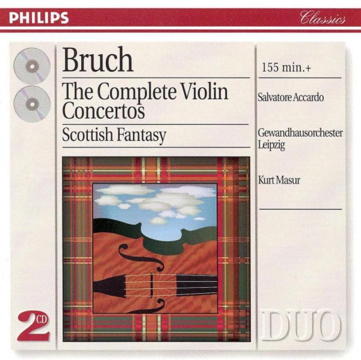 BRUCH Complete violin concertos 2-CD ACCARDO MASUR PHILIPS D, Cd's en Dvd's, Cd's | Klassiek, Zo goed als nieuw, Orkest of Ballet