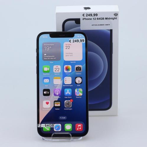 iPhone 12 64GB Midnight, Telecommunicatie, Mobiele telefoons | Apple iPhone, Zo goed als nieuw