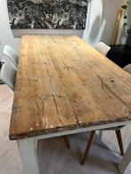 Robuuste Wagonplanken Tafel - Uniek & Karaktervol!, Huis en Inrichting, Tafels | Eettafels, Ophalen, Gebruikt, 50 tot 100 cm, Vijf personen of meer