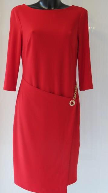 Ribkoff elegante rode jurk 3/4 mouw ketting detail maat 46 beschikbaar voor biedingen