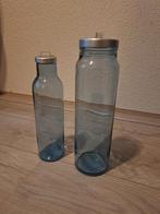 2 blauwe glazen potten, Gebruikt, Ophalen