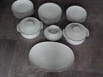 Servies porcelein met zilverkleur rand, Huis en Inrichting, Keuken | Servies, Ophalen, Zo goed als nieuw, Overige stijlen, Porselein