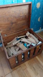 Houten Treinbaan met Opbergkist, Ophalen, Gebruikt, Jongen of Meisje