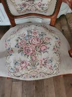 Vintage  dames fauteuiltje met gobelin stof foto 1 t/m 7, Ophalen