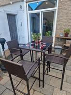 Tuinset statafel met 4 Stoelen, Tuin en Terras, Tuinsets en Loungesets, Ophalen, 4 zitplaatsen, Zo goed als nieuw, Wicker