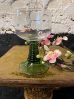 Set 6 vintage Roemer wijnglazen groen geribbelde voet, Ophalen of Verzenden, Gebruikt, Overige typen