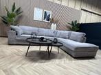 Ribstof Hoekbank -Licht Grijs - 300 x 220, Ophalen, 250 tot 300 cm, Ribstof hoekbank licht grijs stuttgart loungebank plofbank
