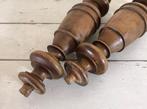 Set vintage Franse eikenhouten baluster knoppen 32,5 cm, Ophalen of Verzenden