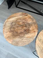Bijzettafels, Minder dan 55 cm, Rond, Zo goed als nieuw, Hout