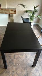 Mooie zwarte ikea eettafel uitschuifbaar tot 12 personen, Huis en Inrichting, Ophalen, Zo goed als nieuw, Rechthoekig, 200 cm of meer