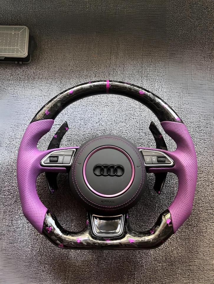 Audi Forged Carbon Stuurwiel Paars B9/B8, Auto-onderdelen, Besturing, BMW, Nieuw, Ophalen of Verzenden