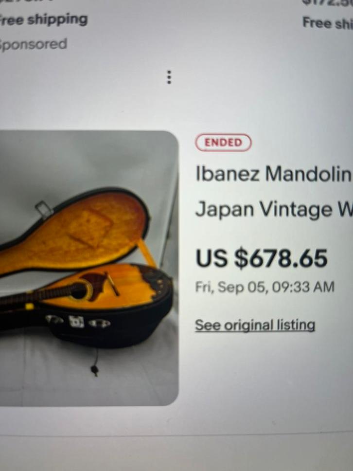 Ibanez MR100 mandoline, bowlback, Muziek en Instrumenten, Snaarinstrumenten | Mandolines, Gebruikt, Ophalen of Verzenden