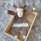 Gehaakte lama / alpaca lappenpop knuffel, Ophalen of Verzenden, Nieuw, Kraamcadeau