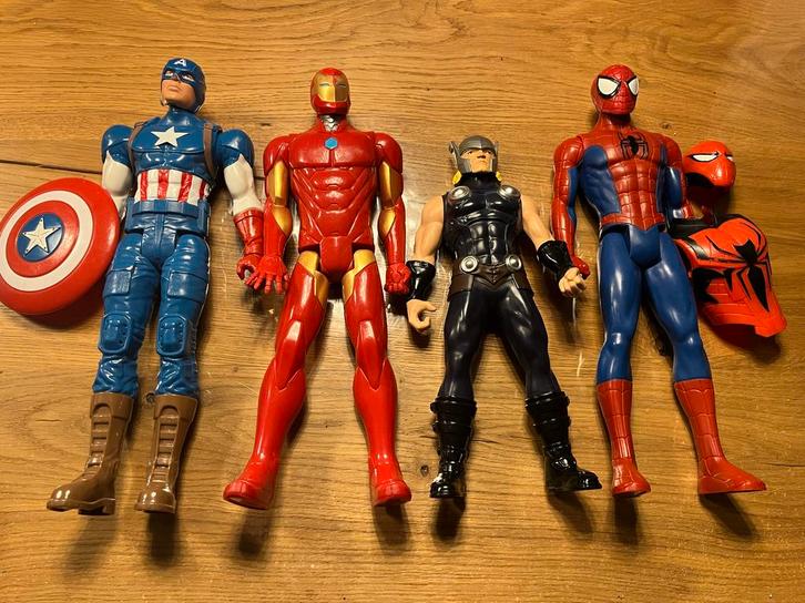 Marvel Superhelden Figuren - Captain America, Spider-Man, Kinderen en Baby's, Speelgoed | Actiefiguren, Gebruikt, Ophalen of Verzenden