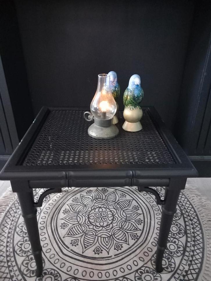 Zware kwaliteit salontafel bijzettafel zwart, Antiek en Kunst, Curiosa en Brocante, Ophalen of Verzenden
