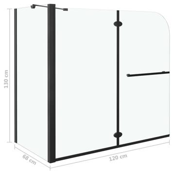 Nieuwe Douche klapwand 120 x 68 x 130 cm ESG zwart beschikbaar voor biedingen