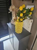 Citroenvaas met citroentak, Huis en Inrichting, Woonaccessoires | Vazen, Geel, Ophalen of Verzenden, Minder dan 50 cm, Glas