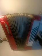 Zeer fraaie 72 bas. Gereviseerd, Muziek en Instrumenten, Accordeons, 72-bas, Zo goed als nieuw, Weltmeister, Met riemen