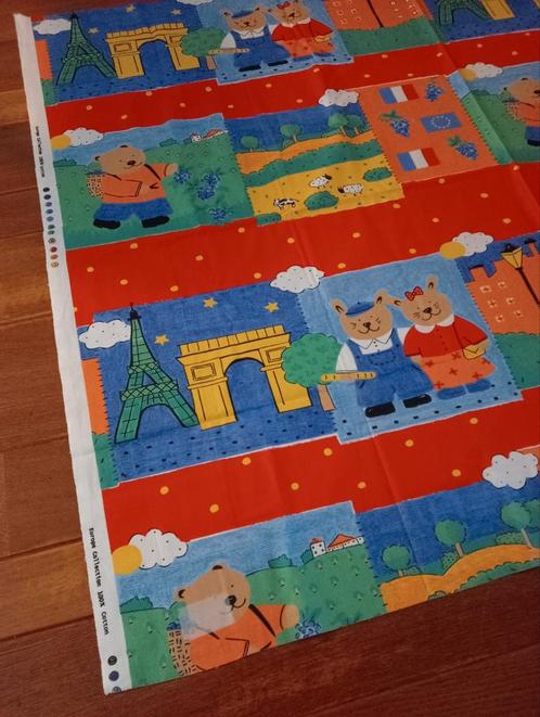 Franse kinder Frankrijk Parijs, Hobby en Vrije tijd, Stoffen en Lappen, Zo goed als nieuw, Katoen, 120 cm of meer, 30 tot 200 cm