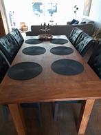 Te koop zware massief houten eettafel, Huis en Inrichting, Complete eetkamers, Ophalen, Gebruikt, Massief, 6 tot 8 stoelen
